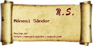 Ménesi Sándor névjegykártya